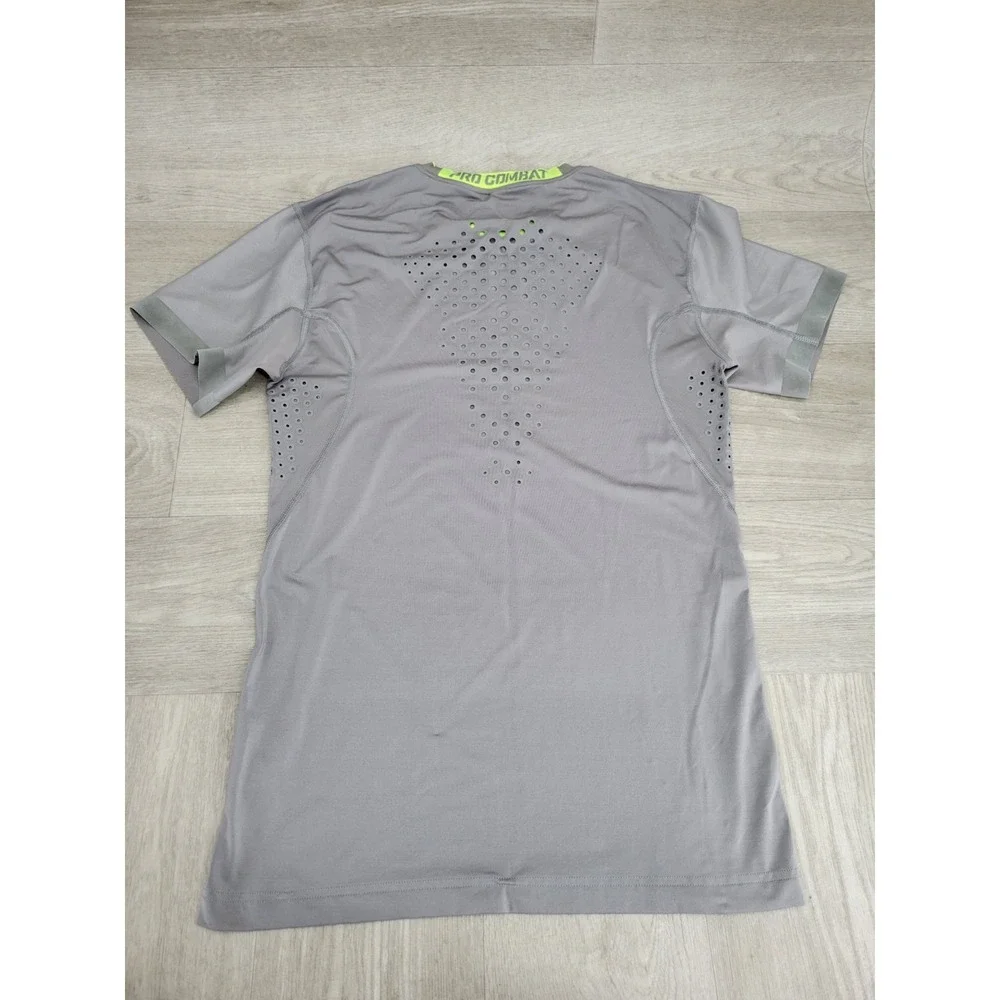 Nike Pro Combat Dri-FIT Compression Set Crew Neck L Shorts M‎ Gray Neon Green